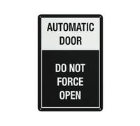 SUJN ART Automatic Door Do Not Force Open Sign 12 X 8 Inch Metal Sign, Rustproof Aluminum, Multicolor