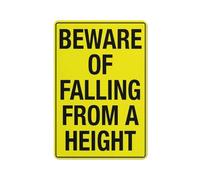 SUJN ART Beware Of Falling From A Height Sign 12X8 Inch Tin Sign Great For Garden And Yard Wall Decor