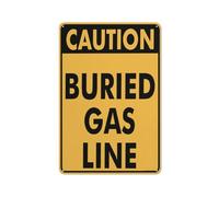 SUJN ART Caution Buried Gas Line Sign Outdoor Signs Aluminum 12x16 Inches Uv Ink Printed For House And Business