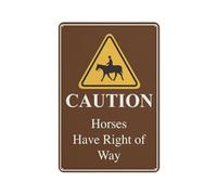 SUJN ART Caution Horses Have Right Of Way Sign For House 12x16 Inches Yard Sign, Premium Aluminum, Sun-Proof, Rust-Free