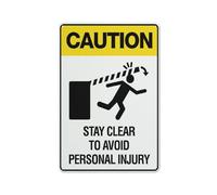 SUJN ART Caution Stay Clear To Avoid Personal Injury Sign Outdoor, Uv Printed Rust Free Aluminum 12x16 Inches,Yard Sign For Home, Business, Driveway Alert