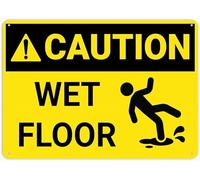 SUJN ART Caution Wet Floor Wall Sign 12x16 Inches Tin Sign Great For Garden And Yard Wall Decor