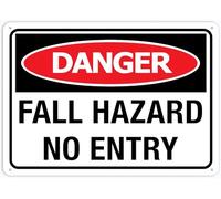 SUJN ART Danger Fall Hazard No Entry 12x16 Inches Metal Sign, Rustproof Aluminum, Multicolor