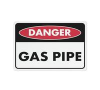 SUJN ART Danger Gas Pipe Sign Outdoor Metal Sign - 12 X 8 Metal Signs For Business, Workplace, Office, Home, Delivery Signs, Road Signs, Garden Signs