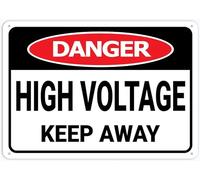 SUJN ART Danger High Voltage Keep Away Wall Sign 12x16 Inches Metal Aluminum Signs, Weather Resistant, Weatherproof, Indoor Or Outdoor