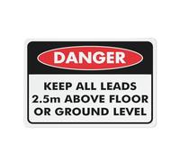 SUJN ART Danger Keep All Leads 2.5M Above Floor Or Ground Level Sign 8X12 Inch Rust Free Aluminum Easy To Read & Sturdy Keep Out Outdoor Metal Signs For Home Farm Yard