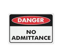 SUJN ART Danger No Admittance Sign For House 12x16 Inches Yard Sign, Premium Aluminum, Sun-Proof, Rust-Free