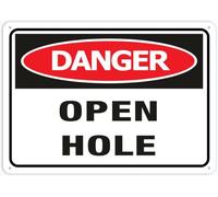 SUJN ART Danger Open Hole 12x16 Inches Metal Signs Aluminum Sign Pre-Drilled Holes For Easy Mounting Indoor Or Outdoor Use For Fence Door Or Gate