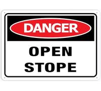 SUJN ART Danger Open Stope Sign Metal Signs 12x16 Inches Rust Free Aluminum,Uv Ink Printing,Durable/Weatherproof Outdoor For Home