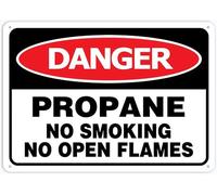 SUJN ART Danger Safety Sign Propane No Smoking No Open Flames 12x16 Inches Tin Sign Great For Garden And Yard Wall Decor
