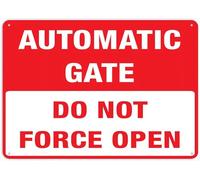 SUJN ART Do Not Force Open Automatic Gate Sign 12x16 Inches Metal Sign, Rustproof Aluminum, Multicolor