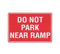 SUJN ART Do Not Park Near Ramp Sign 12x16 Inches Metal Signs Aluminum Sign Pre-Drilled Holes For Easy Mounting Indoor Or Outdoor Use For Fence Door Or Gate