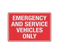 SUJN ART Emergency And Service Vehicles Only Sign Signs Outdoor, Uv Printed Aluminum 12 X 8 In, Weatherproof And Security Signs For Home Or Business