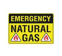 SUJN ART Emergency Natural Gas Sign For House 12x16 Inches Yard Sign, Premium Aluminum, Sun-Proof, Rust-Free