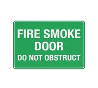 SUJN ART Fire Smoke Door Do Not Obstruct Green Sign 12x16 Inches Rust Free Aluminum - Uv Protected, Waterproof, Weatherproof And Fade Resistant - 4 Pre-Drilled Holes