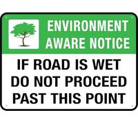SUJN ART If Road Is Wet Do Not Proceed Past This Point 12x16 Inches Rust Free Aluminum Easy To Read & Sturdy Keep Out Outdoor Metal Signs For Home Farm Yard