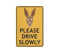 SUJN ART Kangaroo Face Please Drive Slowly Sign Signs Outdoor, Uv Printed Aluminum 12x16 Inches, Weatherproof And Security Signs For Home Or Business