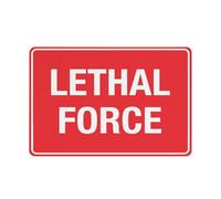 SUJN ART Lethal Force Sign 12x16 Inches Rust Free Aluminum Signs Outdoor, Metal Tin Sign For Home, Business, Yard