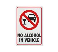 SUJN ART No Alcohol In Vehicle Sign For House 12" X 8" Yard Sign, Premium Aluminum, Sun-Proof, Rust-Free