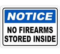 SUJN ART No Firearms Stored Inside Sign 12X8 Inch Aluminum Uv Ink Printed For House And Business