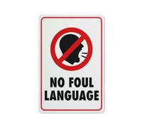 SUJN ART No Foul Language Sign 12x16 Inches Tin Sign Great For Garden And Yard Wall Decor