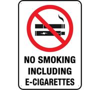 SUJN ART No Smoking Including E Cigarettes Outdoor Metal Sign - 12x16 Inches Metal Signs For Business, Workplace, Office, Home, Delivery Signs, Road Signs, Garden Signs