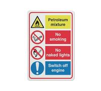 SUJN ART Petroleum Mixture No Smoking No Naked Lights Sign 12 X 8 Inch Metal Sign, Rustproof Aluminum, Multicolor