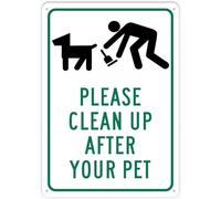 SUJN ART Please Clean Up After Your Pet Sign 12x16 Inches Metal Sign, Rustproof Aluminum, Multicolor