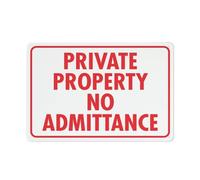 SUJN ART Private Property No Admittance Sign 12x16 Inches Aluminum Uv Ink Printed For House And Business