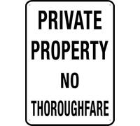 SUJN ART Private Property No Thoroughfare For House 12" X 8" Yard Sign, Premium Aluminum, Sun-Proof, Rust-Free
