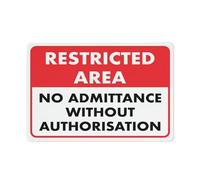SUJN ART Restricted Area No Admittance Sign Outdoor Metal Sign - 12x16 Inches Metal Signs For Business, Workplace, Office, Home, Delivery Signs, Road Signs, Garden Signs