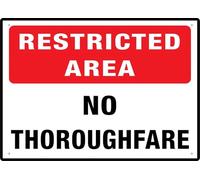 SUJN ART Restricted Area No Thoroughfare Outdoor Signs Aluminum 12x16 Inches Uv Ink Printed For House And Business