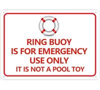 SUJN ART Ring Buoy Is For Emergency Use Only It Is Not A Pool Toy 8X12 Inch Rust Free Aluminum Easy To Read & Sturdy Keep Out Outdoor Metal Signs For Home Farm Yard