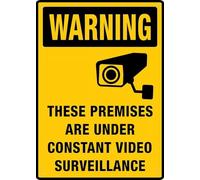 SUJN ART These Premises Are Under Constant Video Surveillance Sign Outdoor Metal Sign - 12x16 Inches Metal Signs For Business, Workplace, Office, Home, Delivery Signs, Road Signs, Garden Signs