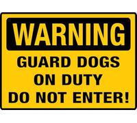 SUJN ART Warning Guards Dogs On Duty Do Not Enter Outdoor Signs Aluminum 12x16 Inches Uv Ink Printed For House And Business