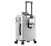 SUJOSAJU Durable Business Luggage with 20 Inch Dimensions Cup Holder USB Port Front Opening Suitcase Smooth Spinner Wheels Carry on Solution