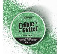 Sujoygar® Christmas Green Edible Glitter for Cocktails, Drinks, Cakes & Cookies | Luster Drink Glitter Dust Edible for Christmas Easter Party Decorations | Edible Drink Glitter | 10g(50 Servings)