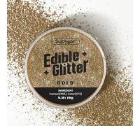 Sujoygar® Gold Edible Glitter for Cocktails, Drinks, Cakes, Cookies & Chocolates | Luster Gold Dust Edible for Party Decorations | Edible Drink Glitter | 10g(50 Servings)