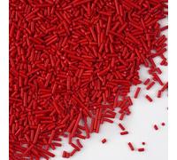 Sujoygar Red Sugar Strands - 130g Red Cake Sprinkles for Cupcake Topper Baking Decorations On Halloween Christmas Baby Shower Birthday Wedding Party