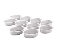 Sujurio 10Pcs Mini Oval Egg Shape Aluminium Alloy Metal Cheese Pan Cake Mold Bread Mould Tart Holder Pudding Jelly Tin