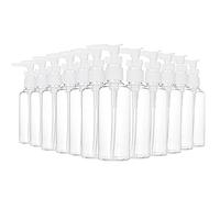 Sujurio 12 Pack 3.4Oz/100Ml Transparent Travel Bottles Pump Bottle Lotion Dispenser Bottle for Water, Massage Oil, Shampoo