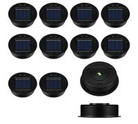 Sujurio 12 Pack Replacement Solar Light Parts Solar Light Replacement Tops Waterproof LED Solar Panel Lantern Lid Light Outdoor