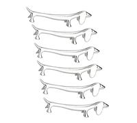 Sujurio 6 Pcs Chopsticks Rest Little Dog Chopsticks Holder Dachshund Zinc Alloy fork Stand Spoon Tableware Rack Holder Tool