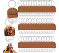 Sujurio Dye Sublimation Steel Bottle Openers on PU Leather Keychains - 36 Pcs Set for Gifting