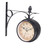 Sujurio European-Style Double-Sided Wall Clock Classic Clocks Monochrome