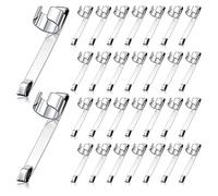 Sujurio Metal Pencil Clips Slide on Pencil Pocket Clips Snap in, Pencil Holder Clip Metal Hangable Portable Pencil Clips, 60 Pcs
