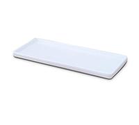 Sujurio Rectangular Ceramic Tray Plate White Porcelain Rectangular Plate Mouthwash Cup Tray Bathroom Living Storage Tray