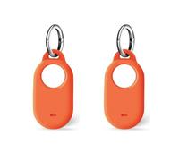 SUKADE 2 Pcs Silicone Case for Samsung SmartTag 2, Protective Cover with Keychain, Shockproof & Dirt-Proof Design, Secure Fit for Samsung Galaxy Smart Tag2 (Orange)