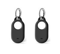 SUKADE 2 Pcs Silicone Case for Samsung SmartTag 2, Protective Cover with Keychain, Shockproof & Dirt-Proof Design, Secure Fit for Samsung Galaxy Smart Tag2 (Black)
