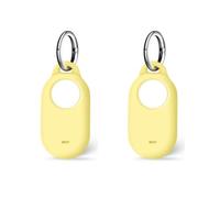 SUKADE 2 Pcs Silicone Case for Samsung SmartTag 2, Protective Cover with Keychain, Shockproof & Dirt-Proof Design, Secure Fit for Samsung Galaxy Smart Tag2 (Yellow)